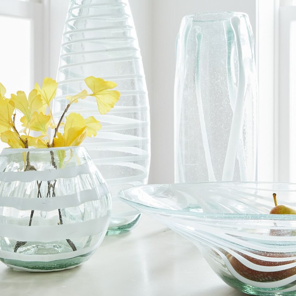 White Mexican Glass Vases West Elm Australia